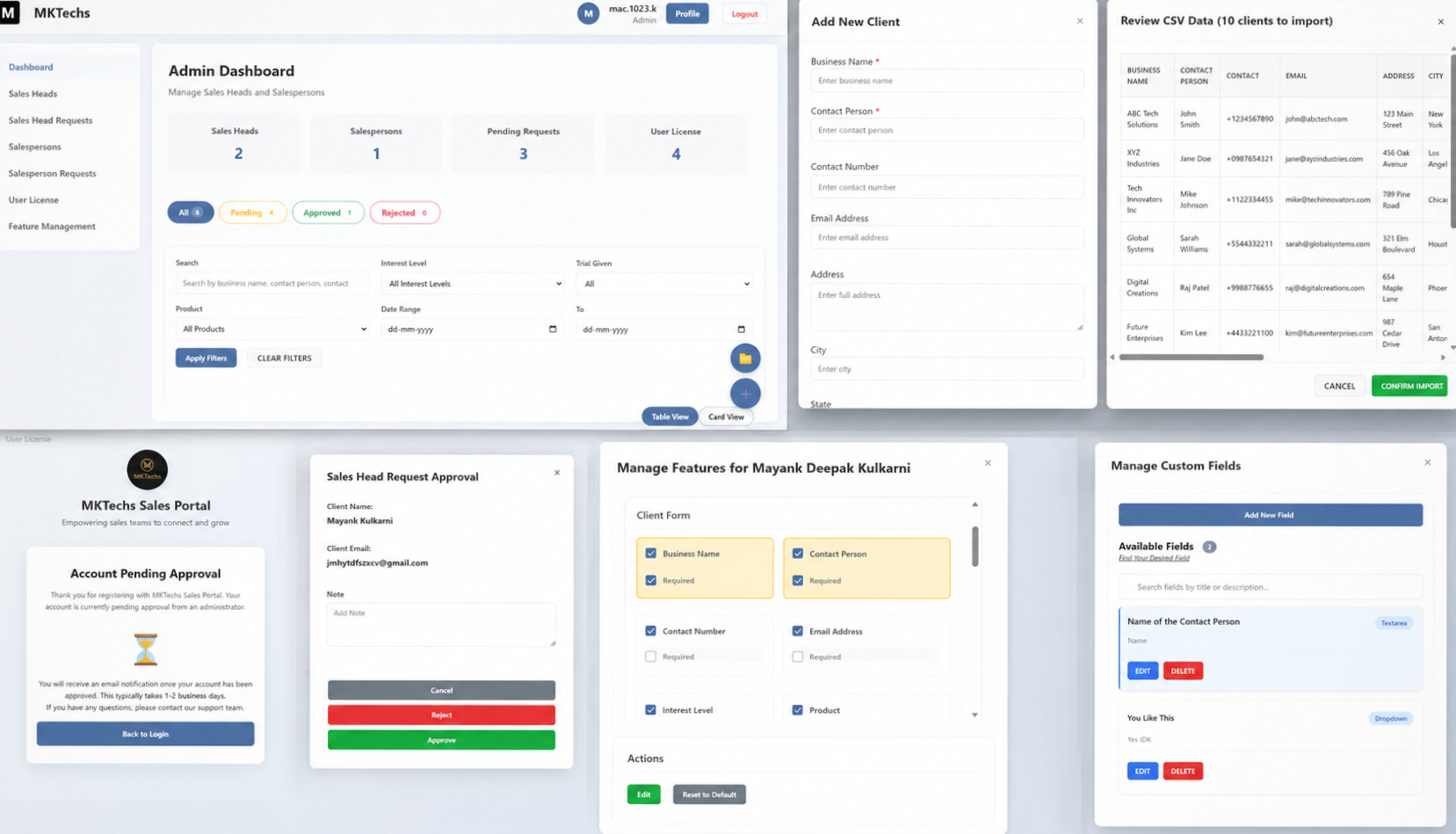 MKTechs Sales Portal Preview