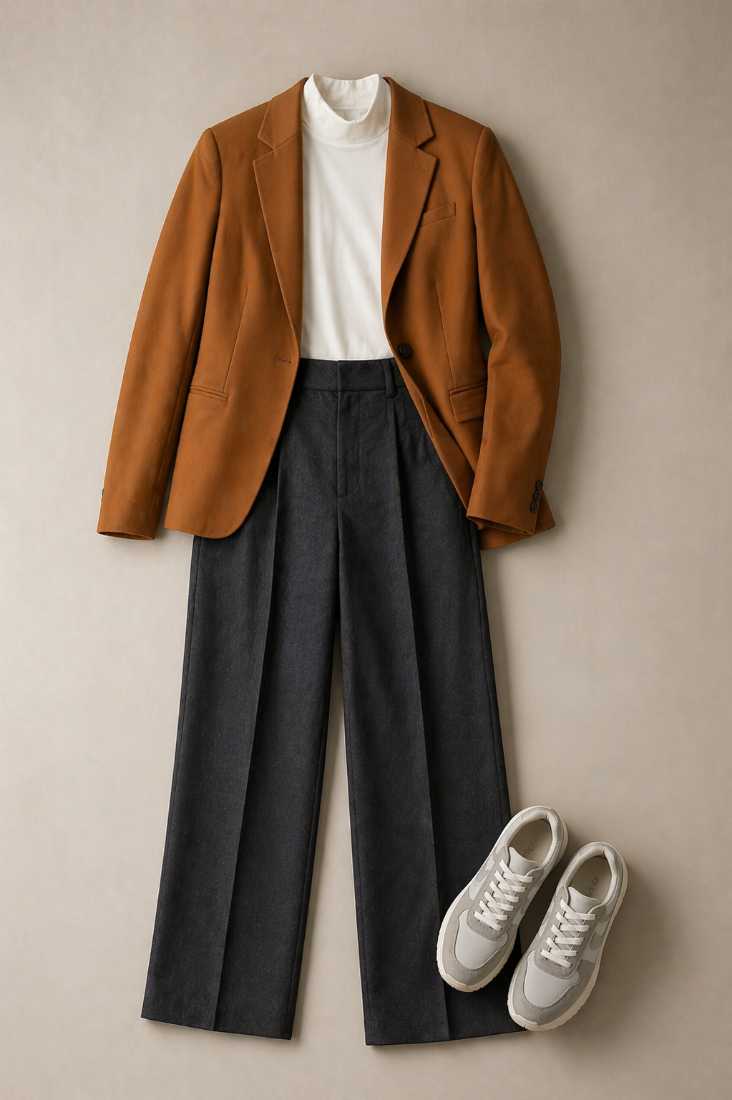 Women's elegant blazer and trousers look