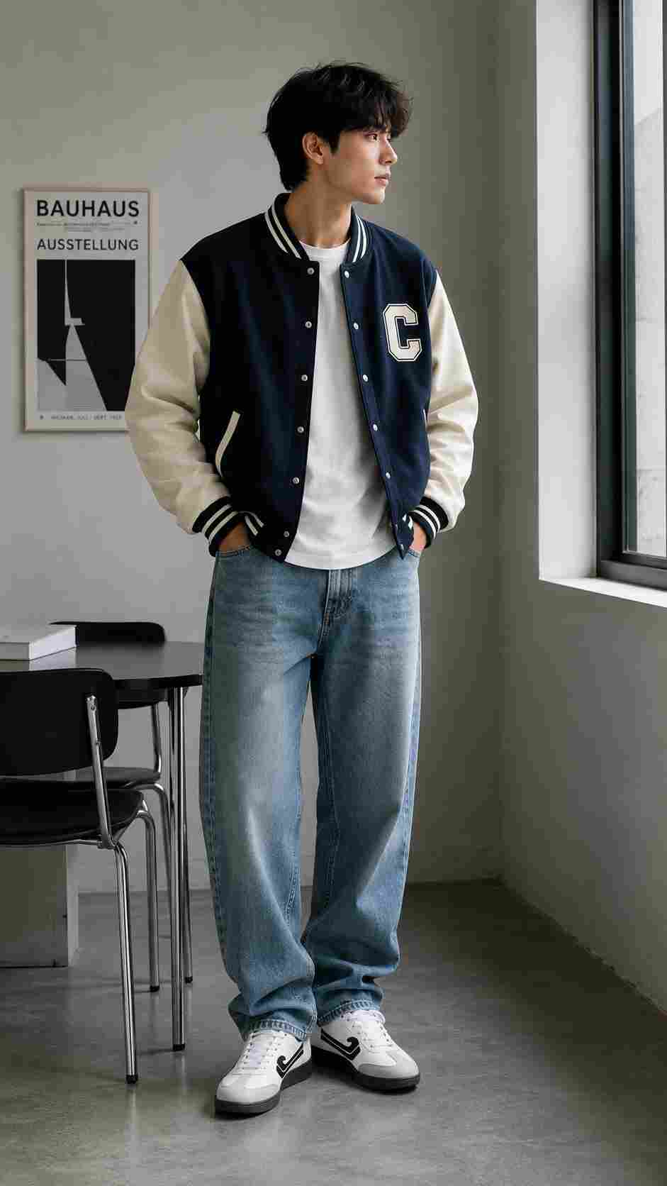 Korean College Varsity Look 1