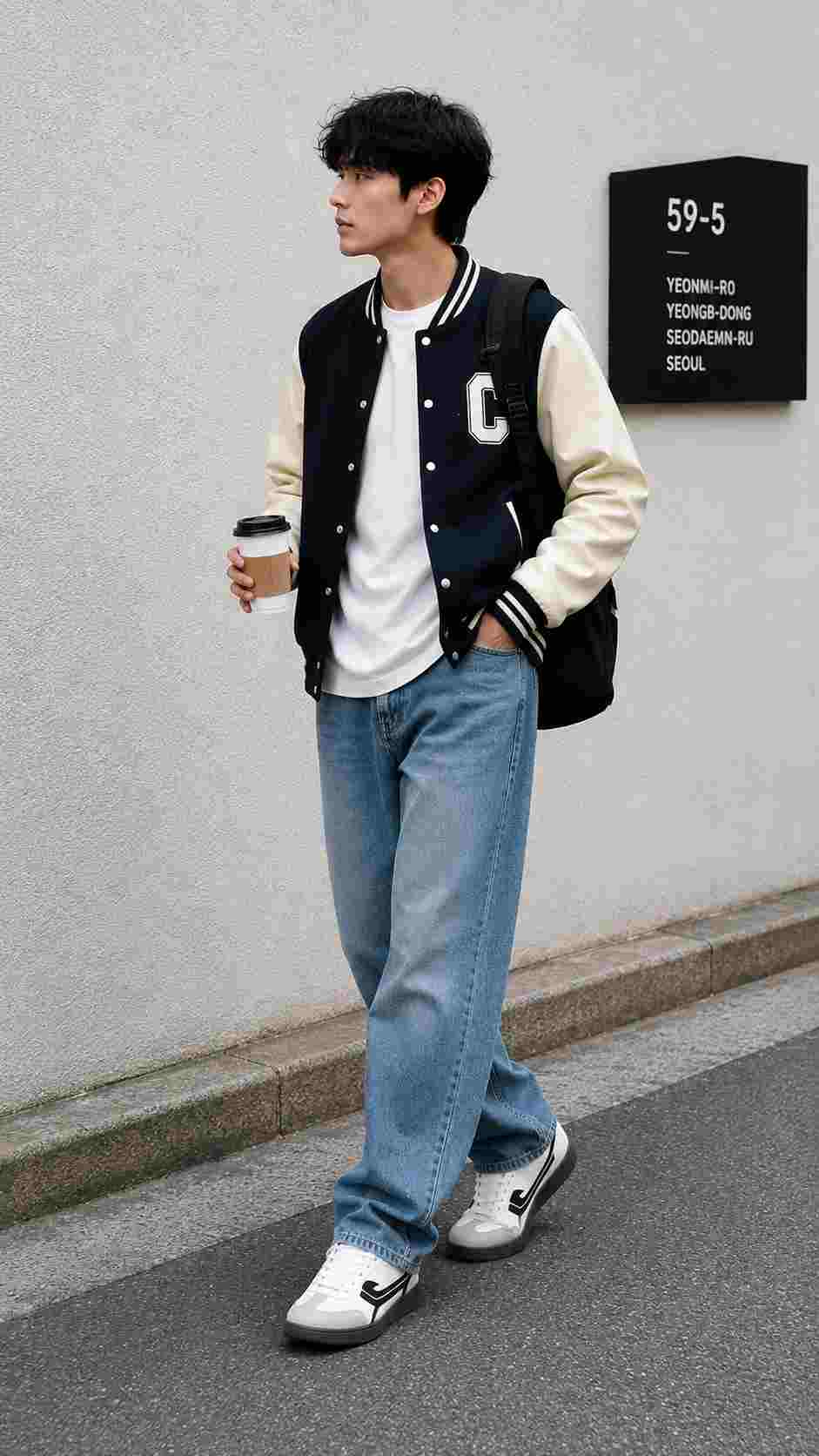 Korean College Varsity Look 2