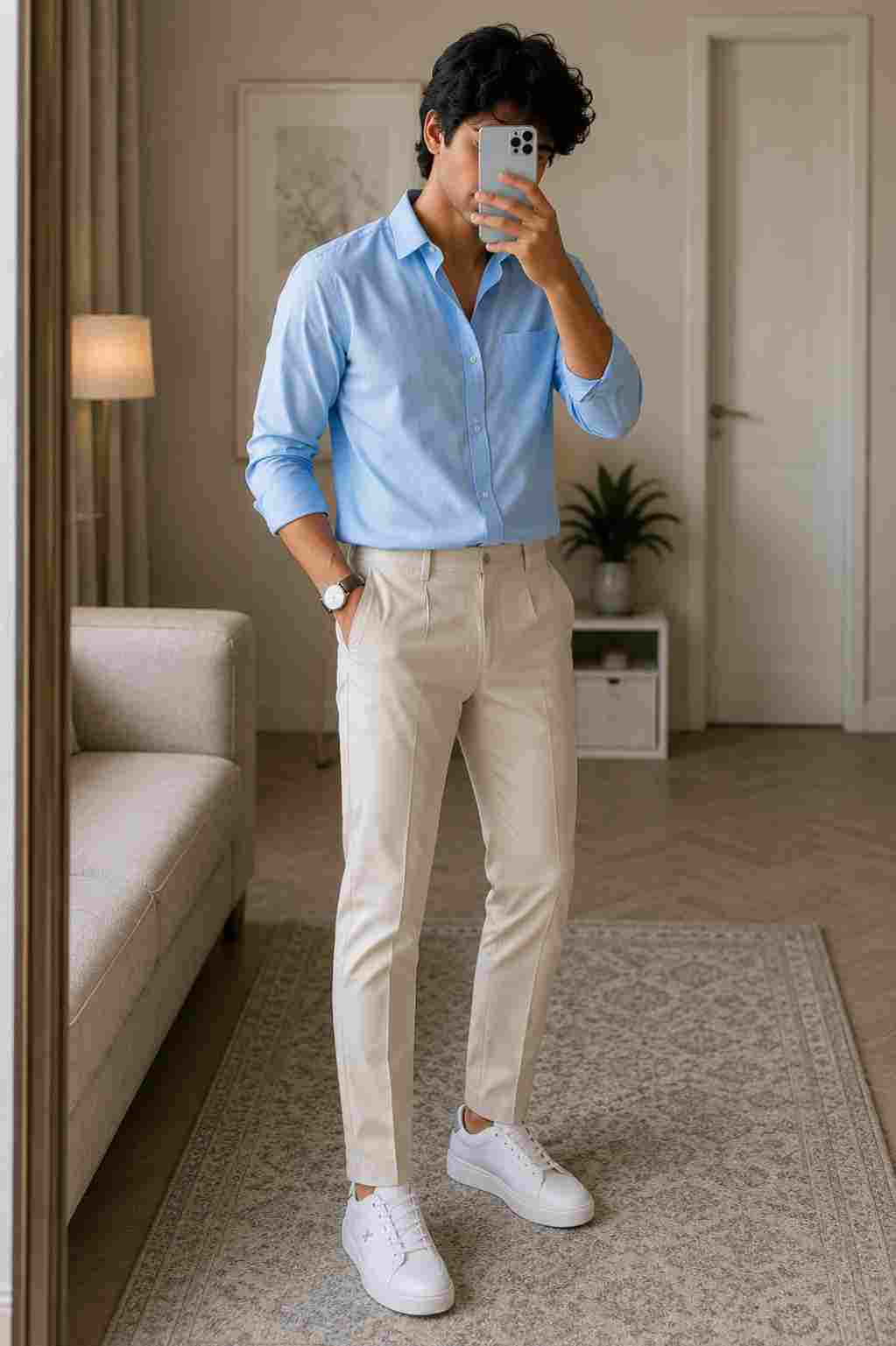 Powder Blue Shirt Look 4