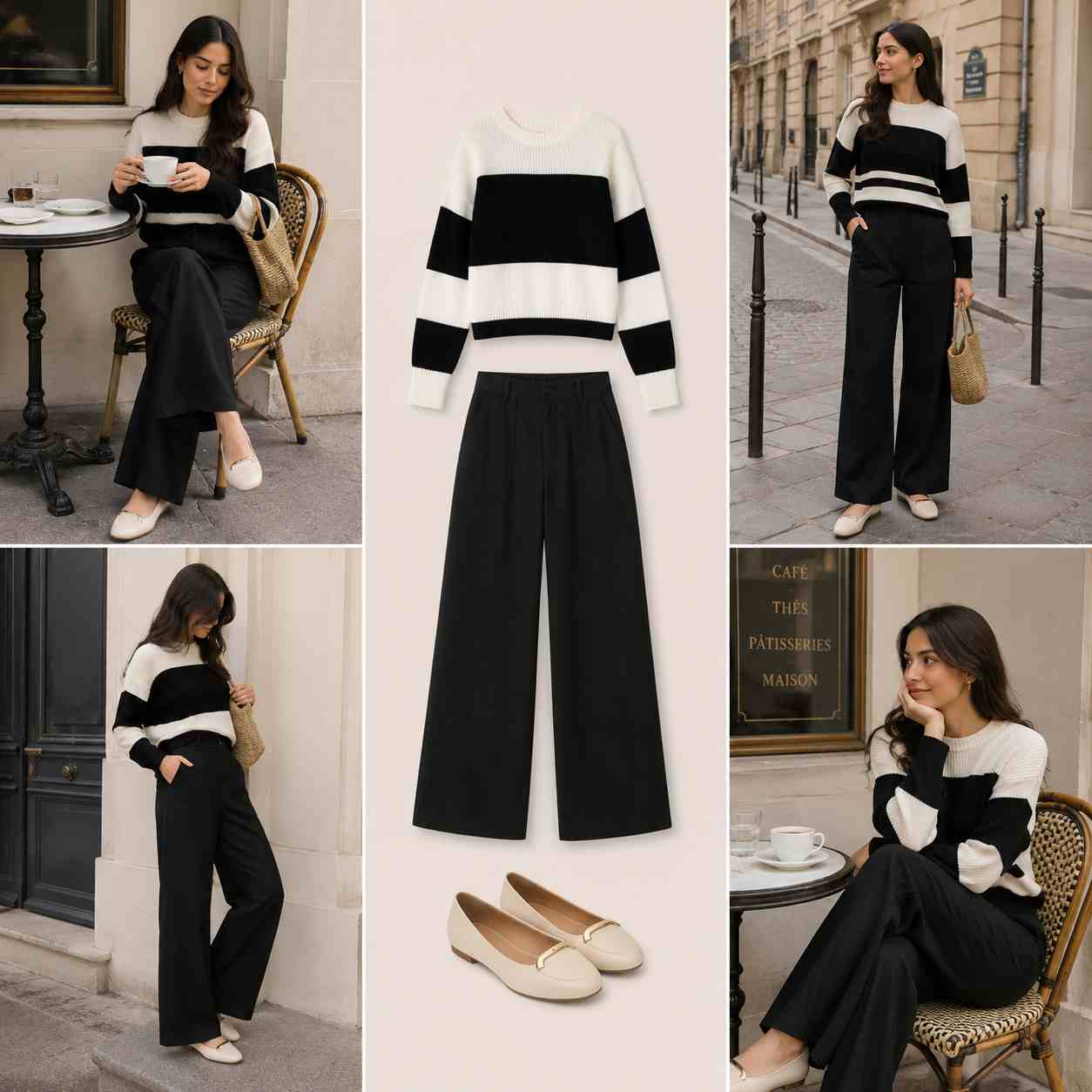 Paris Cafe Striped Knit Outfit
